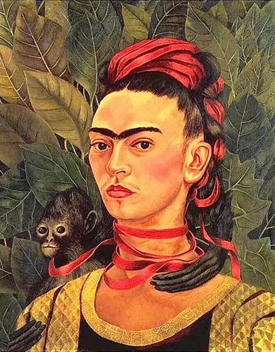 Autorretrato con mono (1940) Frida Kahlo